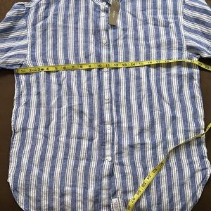 J. Crew Relaxed Fit Baird McNutt Irish Linen Striped Shirt Size 6 NEW!